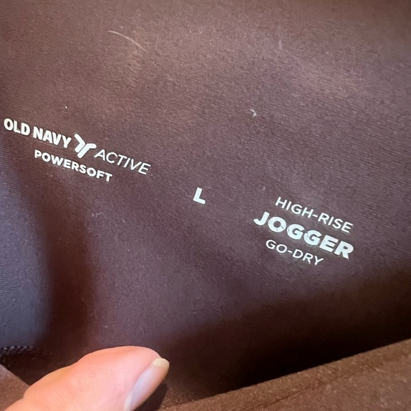 Large old navy high rise joggers chocolate brown power active pockets - Picture 10 of 17